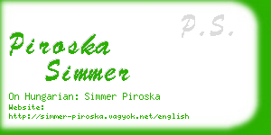 piroska simmer business card